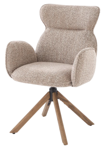 Krzesło do kuchni i salonu Halmar V-CH-K/585-KR-C.BEŻOWY/J.ORZECH Obrotowe Beżowe Jasny orzech (5905248136571) - obraz 8