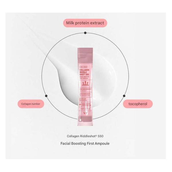Сироватка VT Cosmetics Collagen Reedle Shot S50 Facial Boosting First Ampoule для пружності шкіри 6 шт - зображення 3