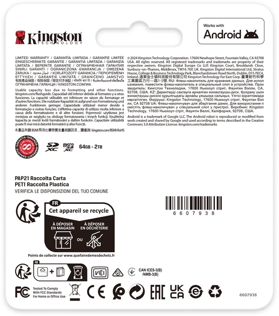 Карта памяти Kingston Canvas Go! Plus 1TB microSDXC UHS-I U3 V30 A2 + SD-адаптер (SDCG4/1TB) - изображение 4