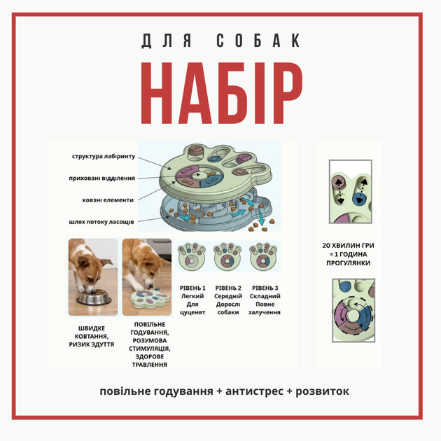Набор для гиперактивных собак и щенков - Интерактивная игрушка головоломка и поводок рулетка - изображение 3