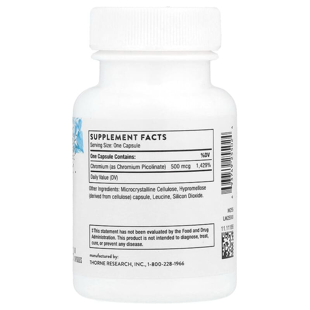 Пиколинат хрома Thorne Research, Chromium Picolinate, 60 капсул - изображение 2