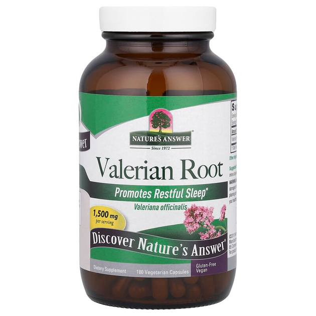 Корень валерианы Nature's Answer "Valerian Root" 1500 мг (180 капсул) - изображение 3