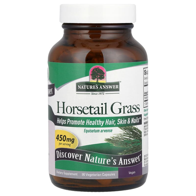 Хвощ полевой трава Nature's Answer "Horsetail Grass" 450 мг (90 вегетарианских капсул) - изображение 3