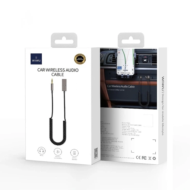Автомобільний Bluetooth адаптер WiWU YP04 USB to AUX (BT) Black - изображение 5