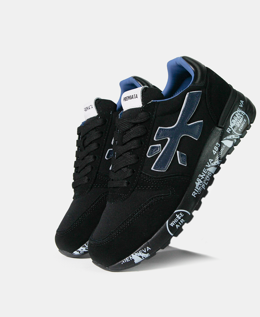 Мужские кроссовки повседневные Premiata Mick Black Blue 40 (25,5 см) Черный - изображение 7