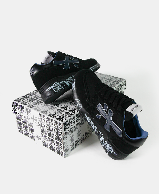 Мужские кроссовки повседневные Premiata Mick Black Blue 40 (25,5 см) Черный - изображение 8