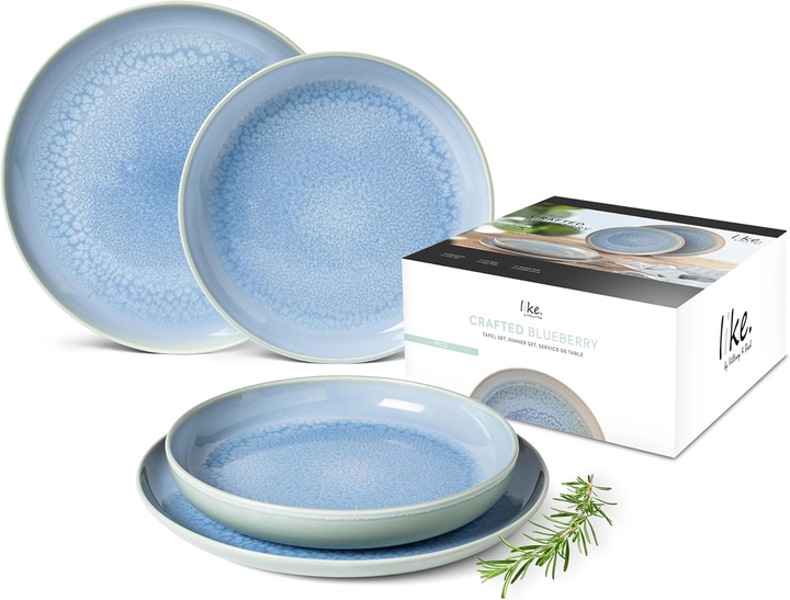 Набір столового посуду Villeroy & Boch Crafted Blueberry з 4 предметів на 2 персони порцеляна бірюзовий - зображення 10