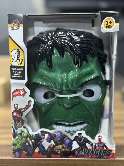 Маска Халка Hulk Marvel зі світлодіодною підсвіткою очей 21 см - Фото 1 Маска Халка Hulk Marvel зі світлодіодною підсвіткою очей 21 см - зображення 1