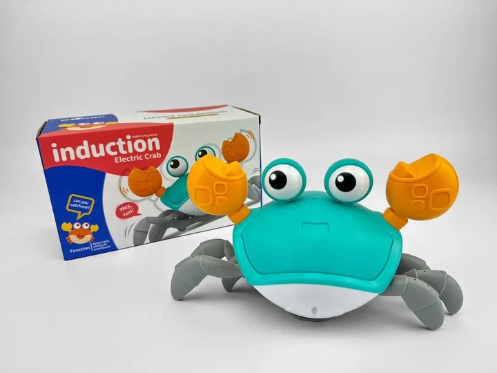 Краб-робот інтерактивний зі світлом і звуком Cartoon Crab (блакитний) QC-3-Y-1 - Фото 7 Краб-робот інтерактивний зі світлом і звуком Cartoon Crab (блакитний) QC-3-Y-1 - зображення 7