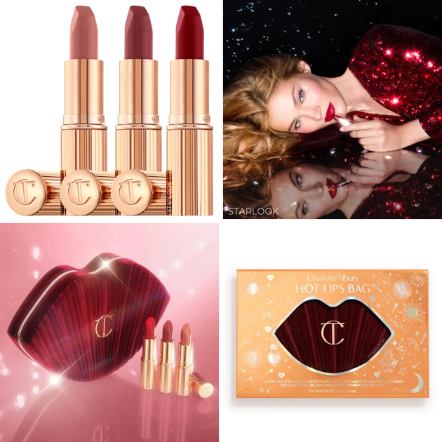 Подарочный набор матовых помад с косметичкой Charlotte Tilbury Iconic Hot Lips Trio Lipstick Gift Set 3 х 3.5 г - изображение 9