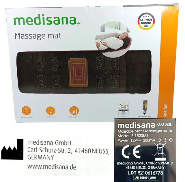 Массажный коврик MEDISANA MM 80L с подогревом и вибромассажем 180×62 см - изображение 3
