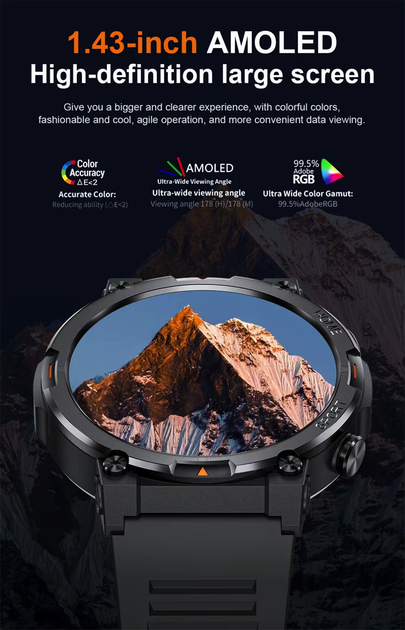 Смарт часы мужские LIGE Born Black (пульсометр, звонки, фонарик) Amoled экран, 2 ремешка - Фото 4 Смарт часы мужские LIGE Born Black (пульсометр, звонки, фонарик) Amoled экран, 2 ремешка - изображение 4