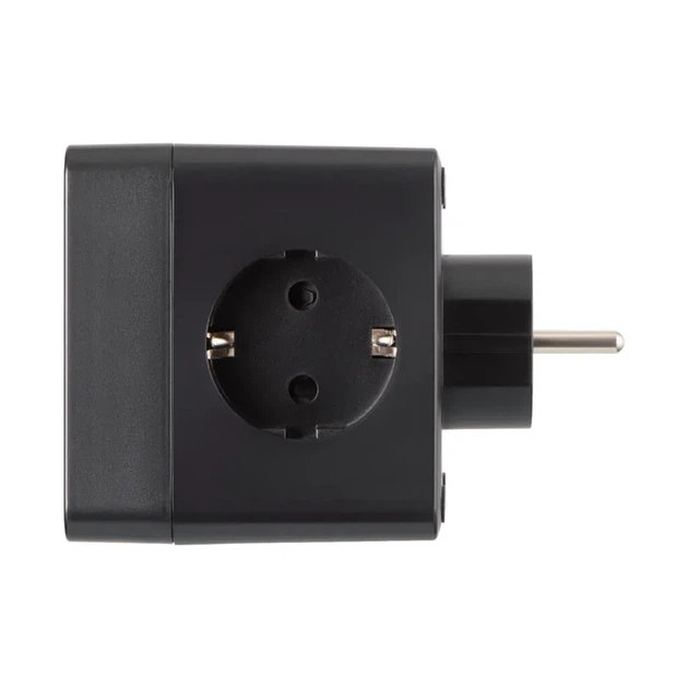 Мережевий адаптер 2E AD431 3xТипF, 16A, 2xUSB-A, 1x USB-C Чорний (2E-AD431BK) - изображение 3