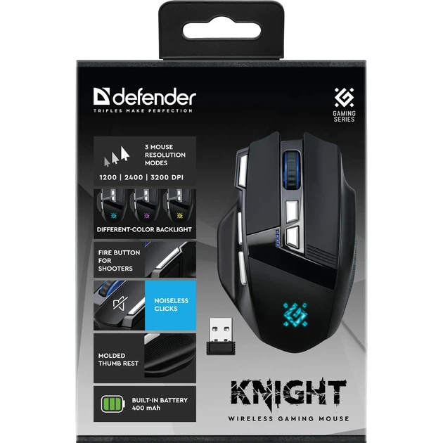 Мышка Defender Knight GM-885 Wireless Black (52885) - изображение 8