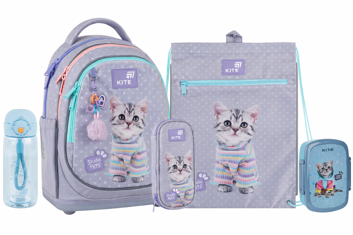 Шкільний набір Kite Studio Pets (рюкзак, пенал, сумка, ланчбокс, пляшка) 115-130 см, SET_SP26-724S (5) - Фото 1 Шкільний набір Kite Studio Pets (рюкзак, пенал, сумка, ланчбокс, пляшка) 115-130 см, SET_SP26-724S (5) - зображення 1