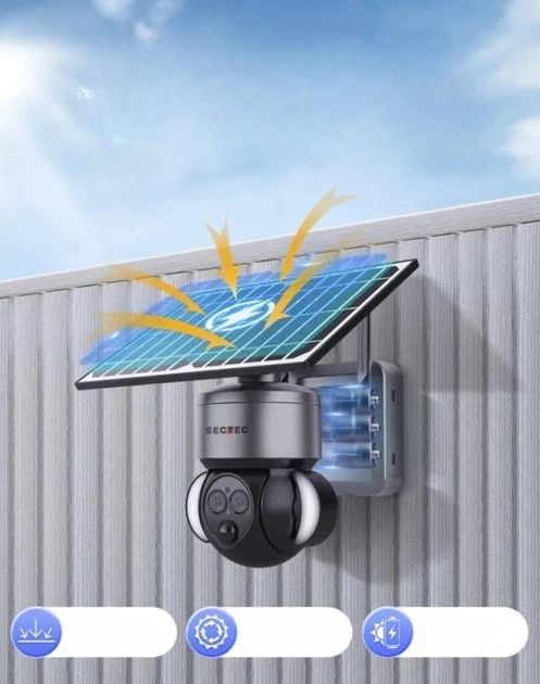 Вулична IP-камера Sectec ST-S568M 6MP PTZ з 12x зумом, 4G та сонячною батареєю (779868) - Фото 5 Вулична IP-камера Sectec ST-S568M 6MP PTZ з 12x зумом, 4G та сонячною батареєю (779868) - зображення 5