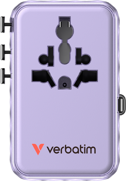 Ładowarka sieciowa Verbatim Charge 'n' Travel GaN III 100W 2x USB-C, 2x USB-A Purple (0023942301936) - obraz 2