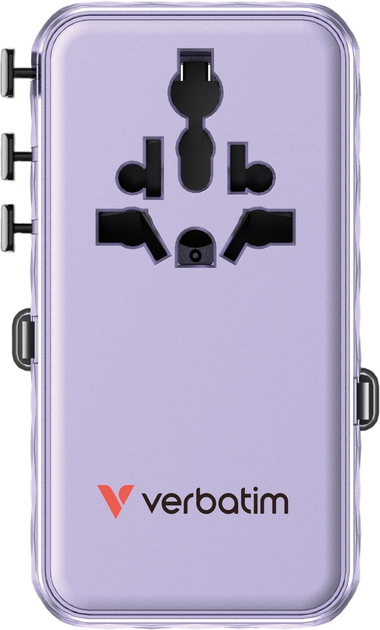 Ładowarka sieciowa Verbatim Charge 'n' Travel GaN III 70W 2x USB-C, 2x USB-A Purple (0023942301882) - obraz 2
