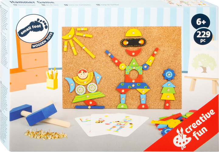 Drewniana przybijanka układanka Small Foot z dwoma młotkami 5410697 (4020972039446) - obraz 2