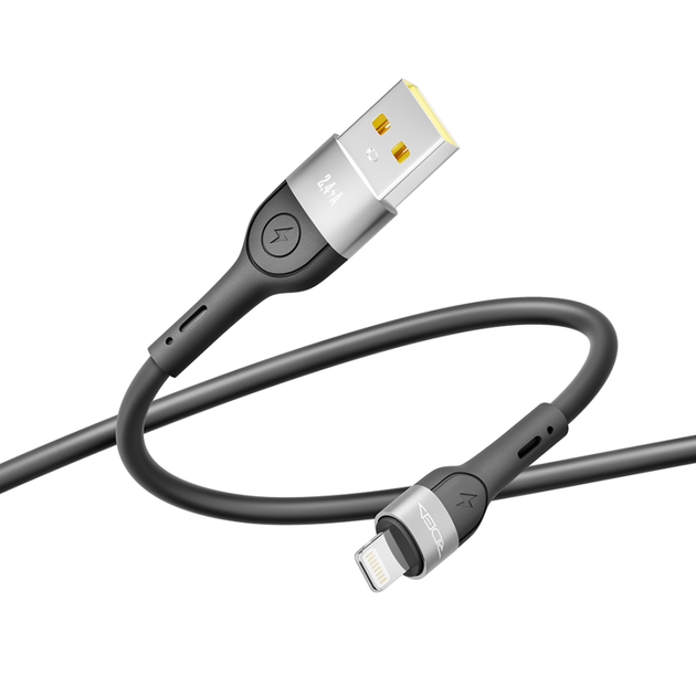 Кабель USB Ridea RC-XS51 X-Silicone Lightning 12W 1.2m Чорний - зображення 7