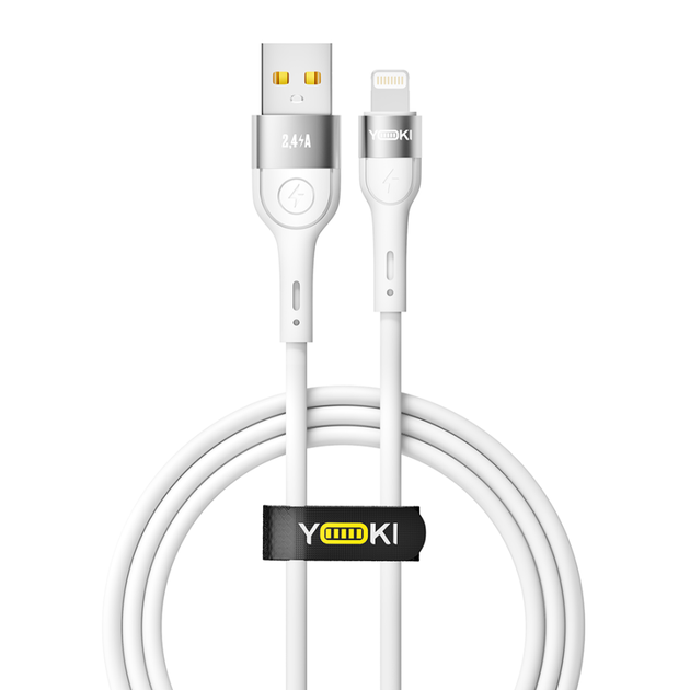 Кабель для зарядки и обмена данными USB YOKI YK-EX11 EXTRA Series USB/Lightning 12W (2.4A/5V) 1.2m White - Фото 9 Кабель для зарядки и обмена данными USB YOKI YK-EX11 EXTRA Series USB/Lightning 12W (2.4A/5V) 1.2m White - изображение 9