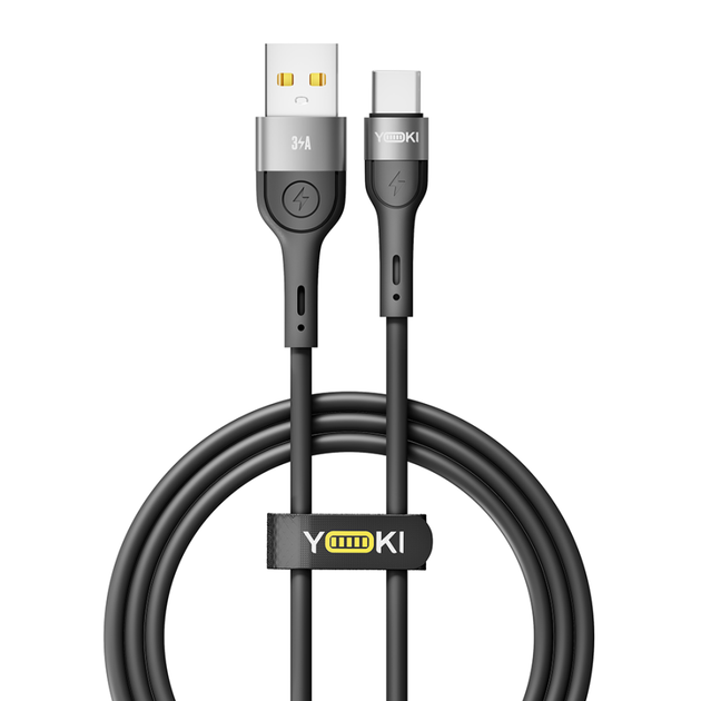 Кабель для зарядки и обмена данными USB YOKI YK-EX11 EXTRA Series USB/Type C 60W (3A/20V) 1.2m Black - Фото 8 Кабель для зарядки и обмена данными USB YOKI YK-EX11 EXTRA Series USB/Type C 60W (3A/20V) 1.2m Black - изображение 8
