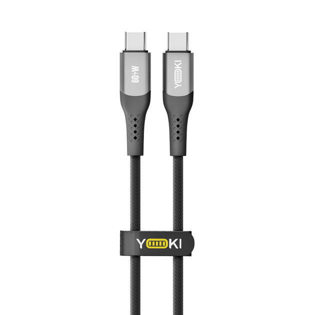 Кабель для зарядки и обмена данными USB YOKI YK-SO15 SOLID Series Type-C to Type-C 60W (3A/20V), 0.25 метра, Черный - Фото 6 Кабель для зарядки и обмена данными USB YOKI YK-SO15 SOLID Series Type-C to Type-C 60W (3A/20V), 0.25 метра, Черный - изображение 6