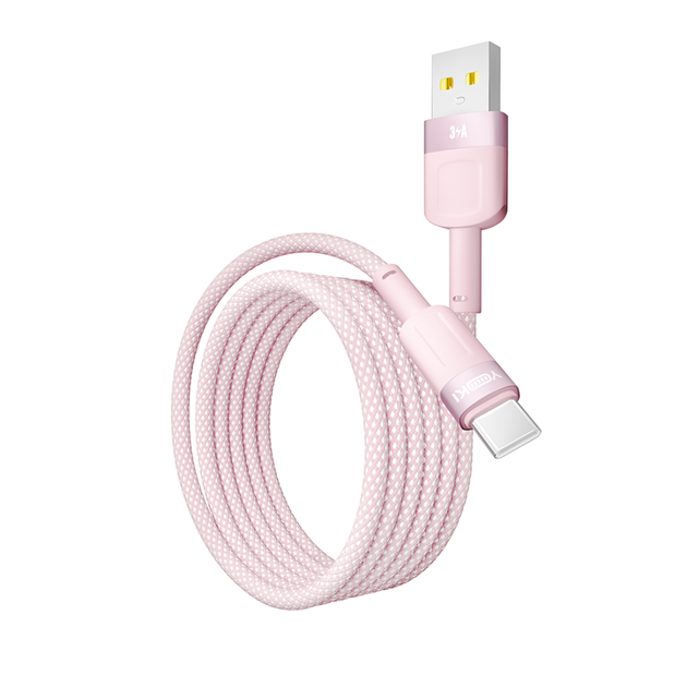 Кабель для зарядки и обмена данными USB YOKI YK-ST41 STYLE Series USB/Type C 60W (3A/20V), 1.2 метра, Розовый - изображение 11