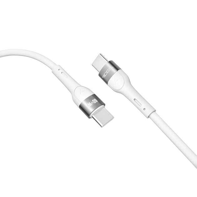 Кабель для зарядки USB Ridea RC-XS51 X-Silicone Type-C to Type-C 60W (20V/3A) 1.2m Белый - Фото 5 Кабель для зарядки USB Ridea RC-XS51 X-Silicone Type-C to Type-C 60W (20V/3A) 1.2m Белый - изображение 5