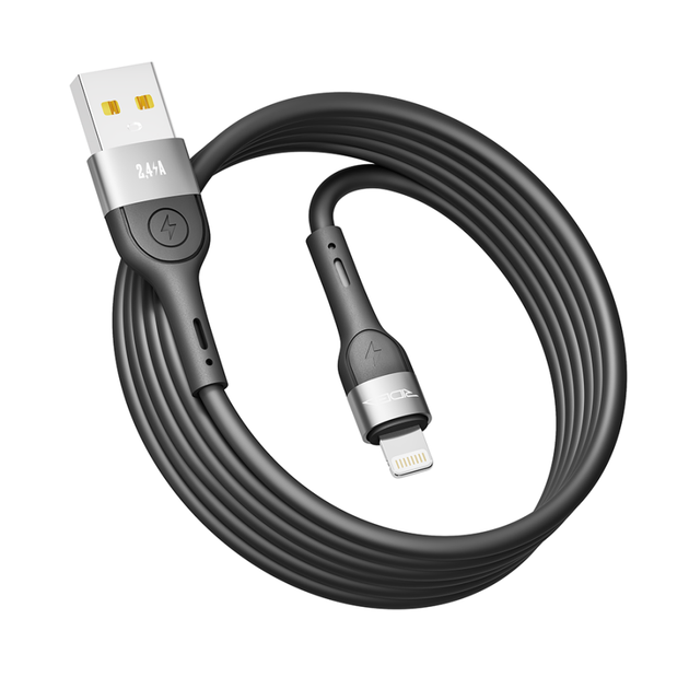 Кабель для зарядки USB Ridea RC-XS51 X-Silicone USB/Lightning 12W (5V/2.4A) 2m Черный - Фото 3 Кабель для зарядки USB Ridea RC-XS51 X-Silicone USB/Lightning 12W (5V/2.4A) 2m Черный - изображение 3