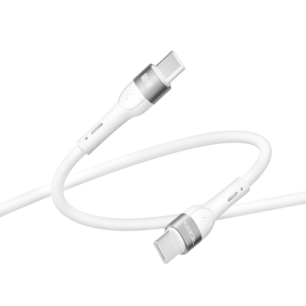 Кабель для зарядки USB Ridea RC-XS51 X-Silicone Type-C to Type-C 60W (20V/3A) 1.2m Белый - Фото 7 Кабель для зарядки USB Ridea RC-XS51 X-Silicone Type-C to Type-C 60W (20V/3A) 1.2m Белый - изображение 7