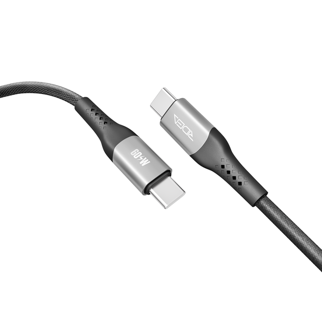 Кабель для зарядки USB Ridea RC-US42 UltraStrong Type-C to Type-C 60W (20V/3A) 2m Черный - Фото 3 Кабель для зарядки USB Ridea RC-US42 UltraStrong Type-C to Type-C 60W (20V/3A) 2m Черный - изображение 3