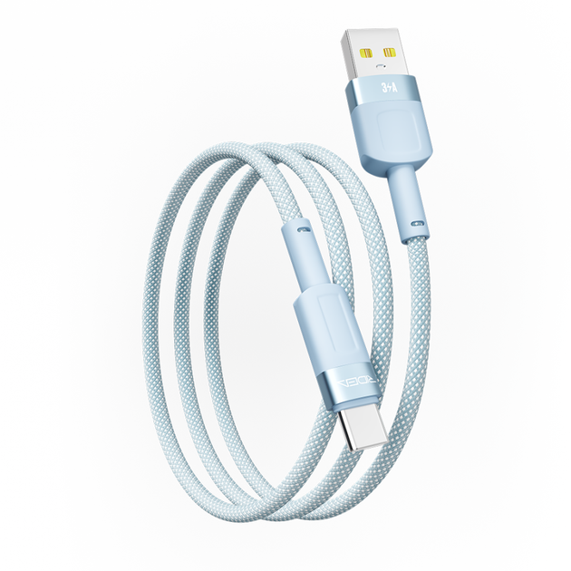 Кабель для зарядки USB Ridea RC-CP43 ColorPro USB/Type C 60W (20V/3A) 1.2m Голубой - Фото 2 Кабель для зарядки USB Ridea RC-CP43 ColorPro USB/Type C 60W (20V/3A) 1.2m Голубой - изображение 2