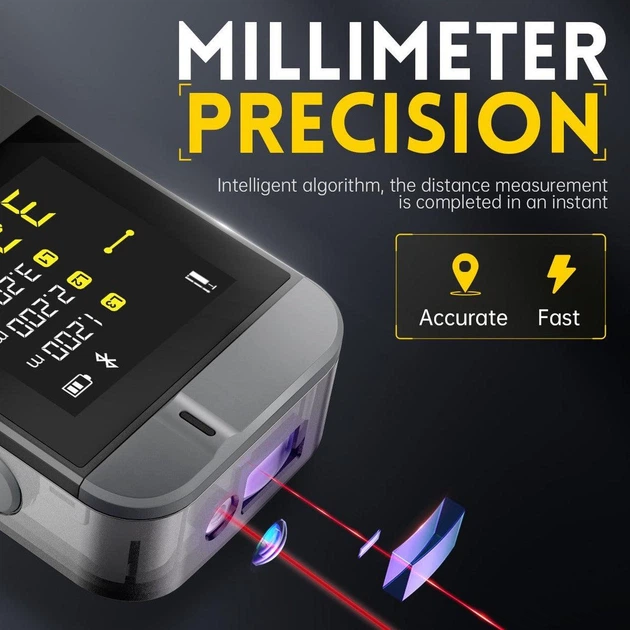 Лазерный дальномер Fnirsi IR40 40м Bluetooth, ±2мм, цифровой, USB-C, профессиональный для строительства и ремонта - Фото 4 Лазерный дальномер Fnirsi IR40 40м Bluetooth, ±2мм, цифровой, USB-C, профессиональный для строительства и ремонта - изображение 4