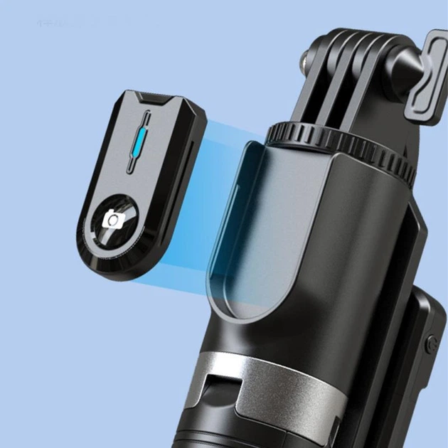 Штатив-трипод P100 1.77 м для телефону з Bluetooth пультом, LED підсвічуванням, селфі-палиця 2в1, алюмінієва тринога для смартфона - зображення 5
