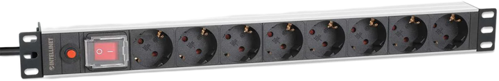 Listwa przeciwprzepięciowa Intellinet 19" 1U Rackmount 8 gniazd 3 m Black (0766623713986) - obraz 2