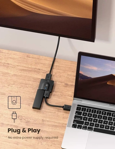 Двонаправлений перемикач (спліттер) UGREEN HDMI 2-в-1 / 1-в-2 (4K 60Hz) - зображення 6