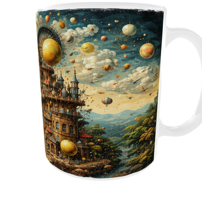 Подарочная керамическая кружка Art Collection 330 мл (белая)— магический реализм, сюрреализм, фантастическое искусство | Премиум дизайнерская кружка - изображение 3