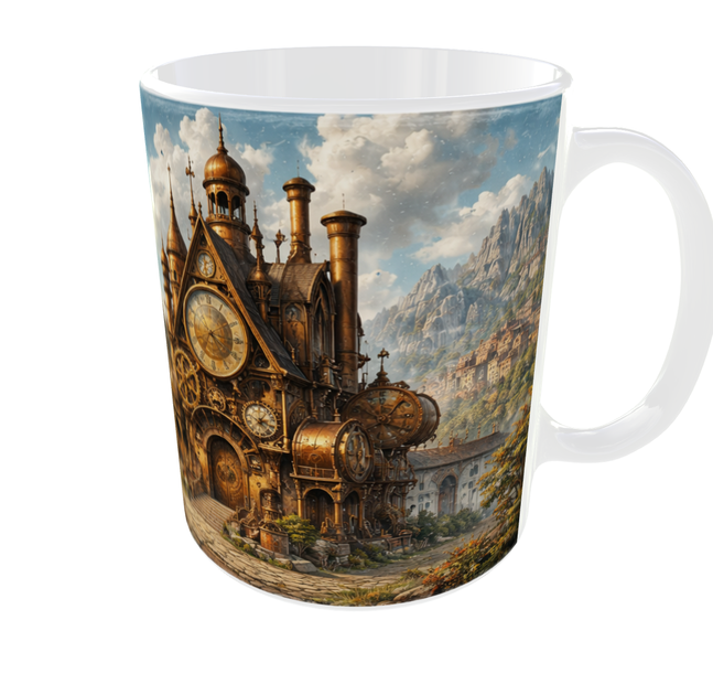 Подарочная керамическая кружка Steampunk, Art Collection 330 мл (белая) — дизайнерская кружка в стиле Steampunk Премиум дизайнерская кружка - Фото 1 Подарочная керамическая кружка Steampunk, Art Collection 330 мл (белая) — дизайнерская кружка в стиле Steampunk Премиум дизайнерская кружка - изображение 1
