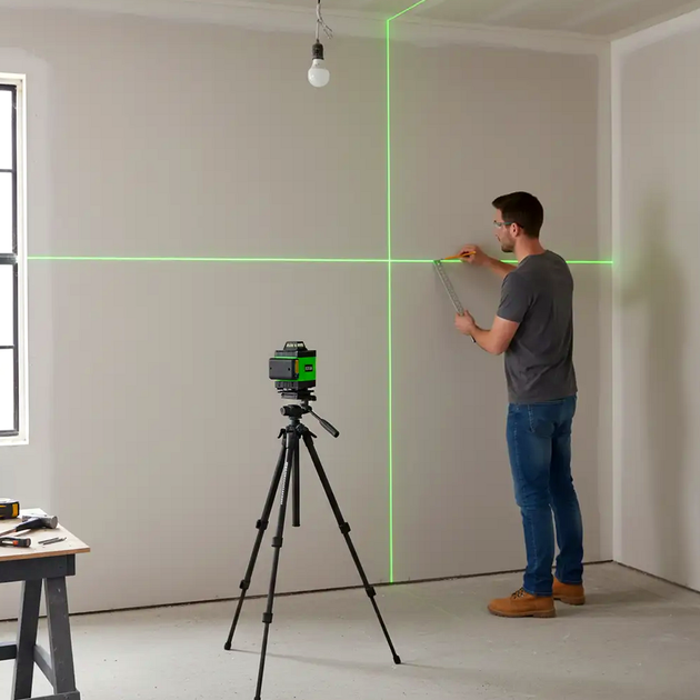 Лазерный уровень 4D 12 линий 2400мАч с штативом в кейсе GreenLine Pro - изображение 8