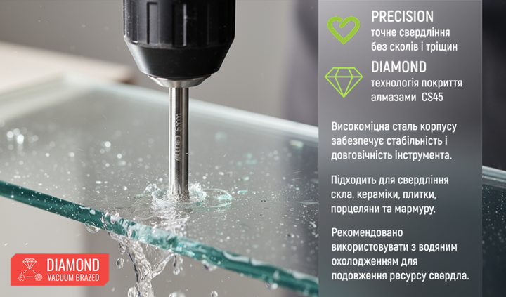Сверло корончаное алмазное по стеклу и керамике Alloid Base GS-50006 6мм (2шт) - Фото 6 Сверло корончаное алмазное по стеклу и керамике Alloid Base GS-50006 6мм (2шт) - изображение 6