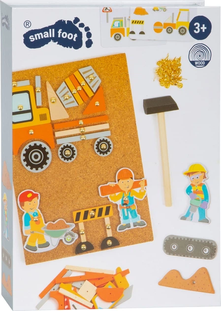 Drewniana przybijanka układanka Small Foot Construction Site z młotkiem 5410692 (4020972115737) - obraz 2