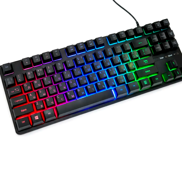 Клавіатура механічна RGB підсвічування 104 клавіші провідна USB чорний DX 750 для ПК та ноутбука - зображення 6