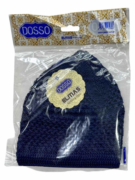 Чоловіча Тюбетейка Dosso Elmas, В’Язана One Size Синій - Фото 3 Чоловіча Тюбетейка Dosso Elmas, В’Язана One Size Синій - изображение 3