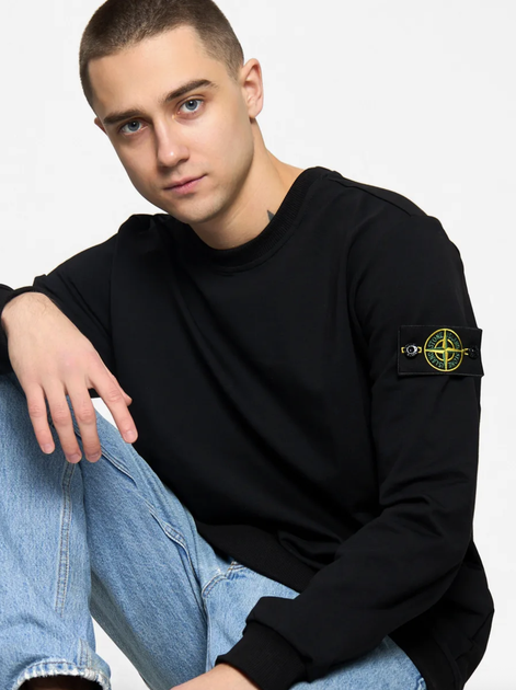 Свитшот Stone Island в черном цвете, в размере L. Свитер Стоун Айленд. - Фото 2 Свитшот Stone Island в черном цвете, в размере L. Свитер Стоун Айленд. - изображение 2