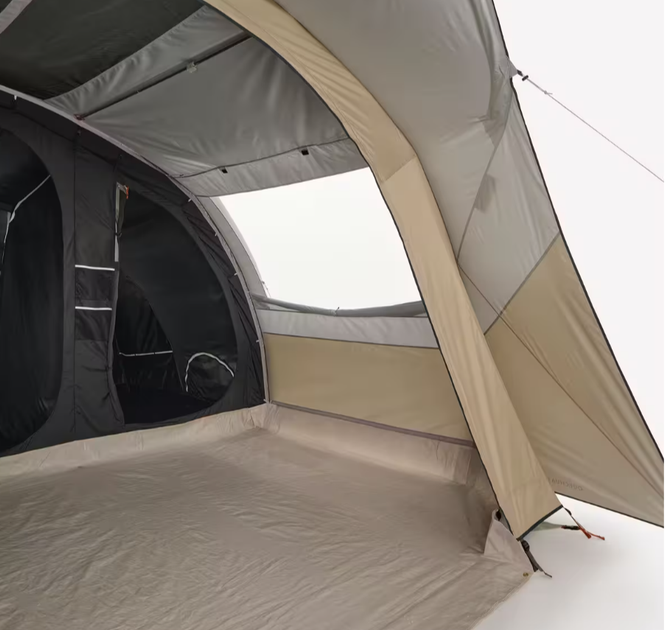 Надувная Туристическая Палатка с Тамбуром QUECHUA Quechua Air Seconds 6.3 Fresh & Black Шестиместная Трехкомнатная Водонепроницаемая - изображение 8
