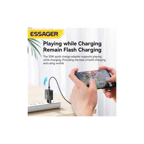 Зарядний пристрій 1xUSB-C + 1xUSB 33W Essager (ECTAC-PCB01-P) Essager ECTAC-PCB01-P 972571 - Фото 6 Зарядний пристрій 1xUSB-C + 1xUSB 33W Essager (ECTAC-PCB01-P) Essager ECTAC-PCB01-P 972571 - зображення 6