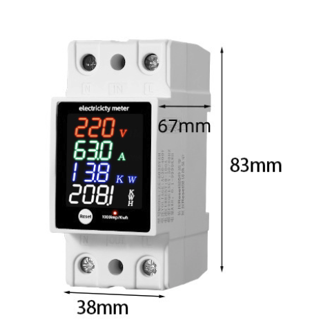 Цифровой счетчик электроэнергии 6-в-1 на DIN-рейку ZS-6035VAH (V, A, W, kWh, Hz, Cosφ) - Фото 2 Цифровой счетчик электроэнергии 6-в-1 на DIN-рейку ZS-6035VAH (V, A, W, kWh, Hz, Cosφ) - изображение 2