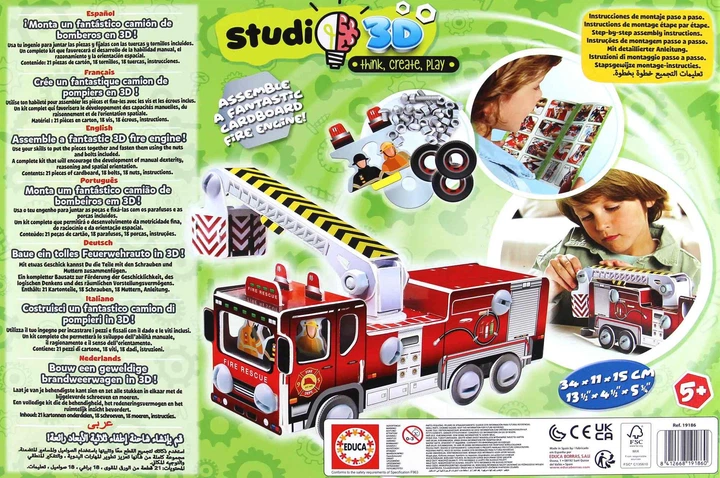Puzzle 3D Educa Wóz strażacki 111508 (8412668191860) - obraz 4