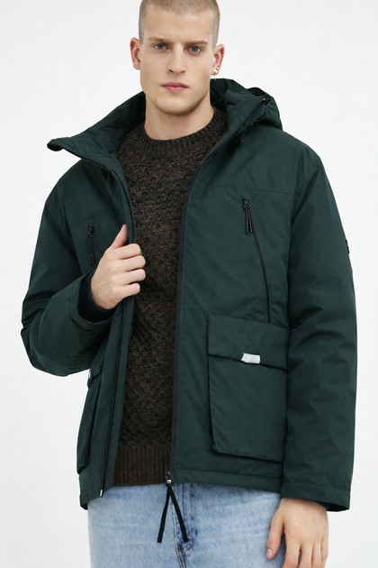 Зимняя куртка Пуффер мужская Tom Tailor Темно-зеленый (10394043 green L) - Фото 8 Зимняя куртка Пуффер мужская Tom Tailor Темно-зеленый (10394043 green L) - изображение 8